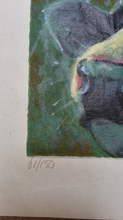 Theo Onnes, zeefdruk op handgeschept papier, Titel: Blaar kopen? Bied vanaf 40!