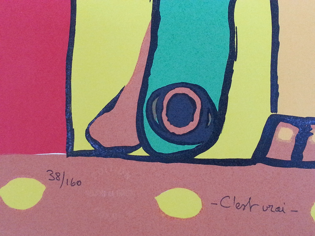 Simon and Bruno. Losse zeefdruk. Titel " c'est vrai" kopen? Bied vanaf 25!