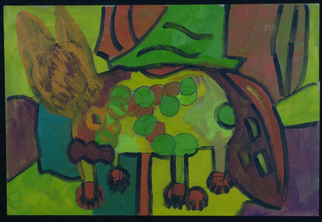 Lot met 5 werken van Meertje Kaal: Acryl op mdf, Dieren kopen? Bied vanaf 1!