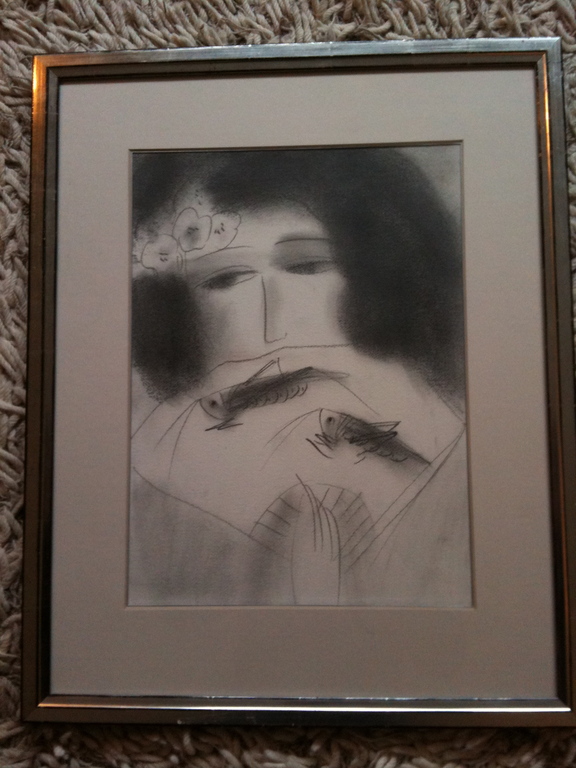 Walasse Ting, tekening, vrouw met krekels kopen? Bied vanaf 995!