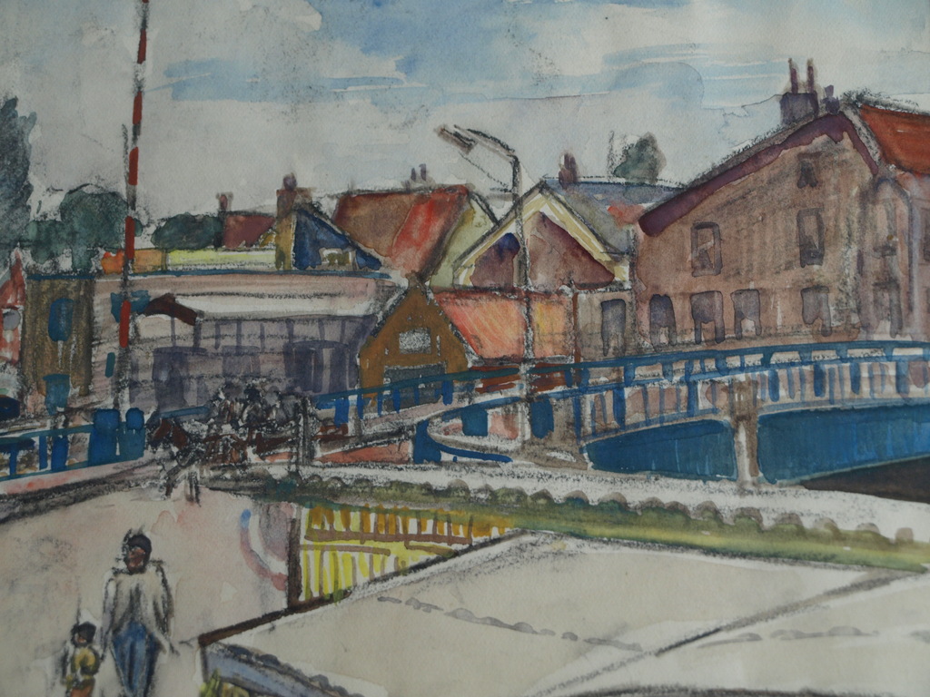 Henriëtte Marcus : Aquarel – Haarlem - Gesigneerd - Ingelijst - 1960  kopen? Bied vanaf 1!