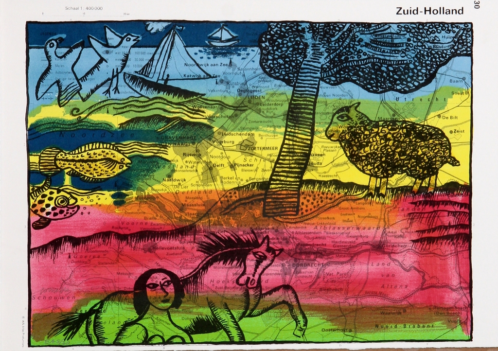 Corneille - zeefdruk - Gesigneerd - Provincie ZH - 42 x 60cm verkocht voor € 250!