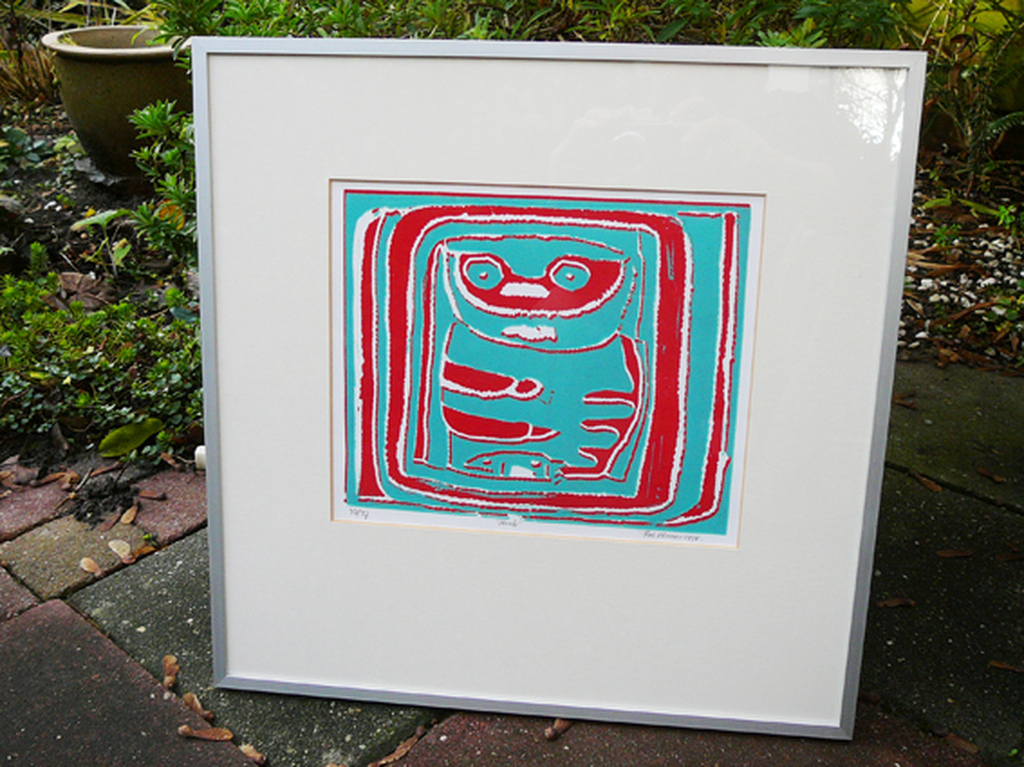 Rob Morren: 'Krab' (linosnede 1994) kopen? Bied vanaf 65!