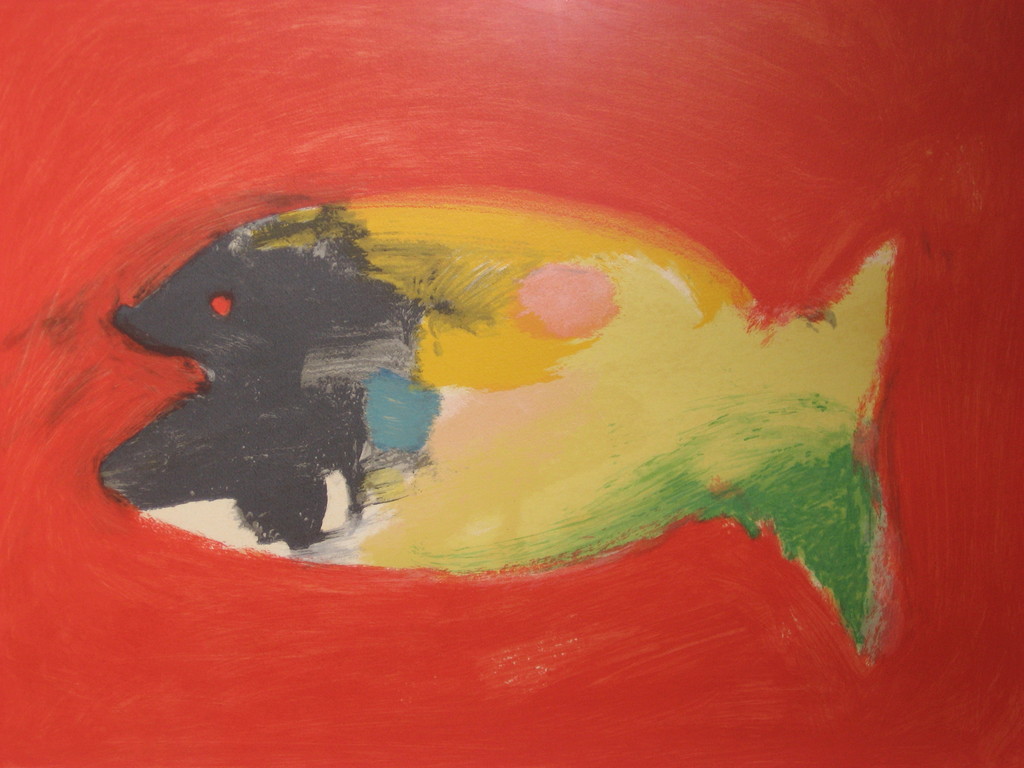 Eugène Brands: Kleurenzeefdruk - Exotische vis - PRACHTIG INGELIJST kopen? Bied vanaf 499!