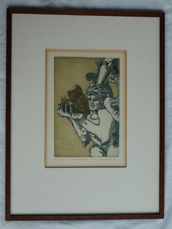 Cees Landsaat: Ets en aquatint , Sfinxen Wertheimpark – Ingelijst – 1982 - 6/70  kopen? Bied vanaf 1!