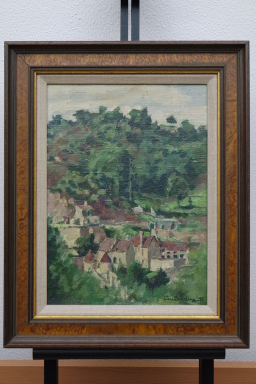 Cees Bolding (1897-1979) - maroufle - landschap met dorpje kopen? Bied vanaf 199!