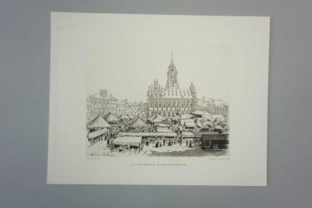 Maxime Lalanne - heliogravure - La kermesse a Middelbourg - 1881 kopen? Bied vanaf 20!