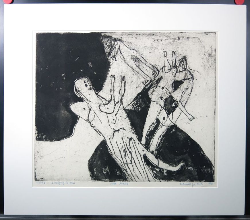 Hannes Postma: Ets en aquatint, Beweging in drie kopen? Bied vanaf 70!