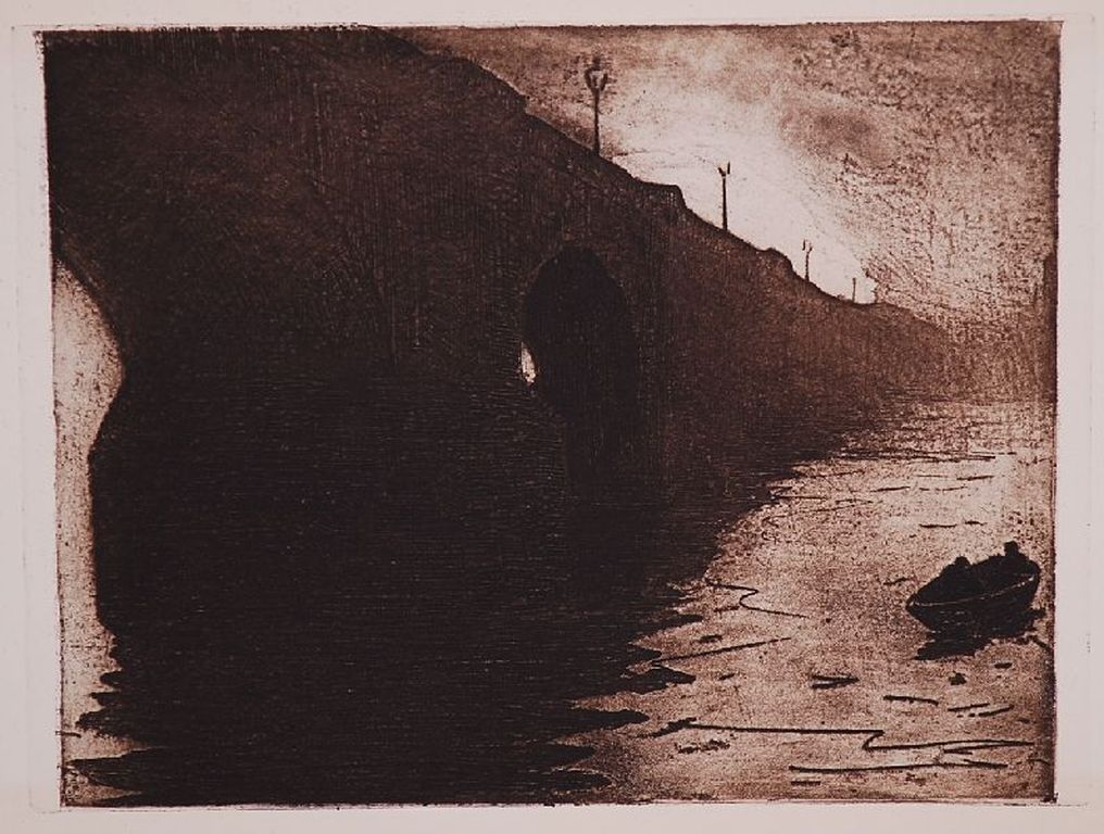 Willem Witsen: Ets. Kade langs de Theems. uit 1890 kopen? Bied vanaf 250!