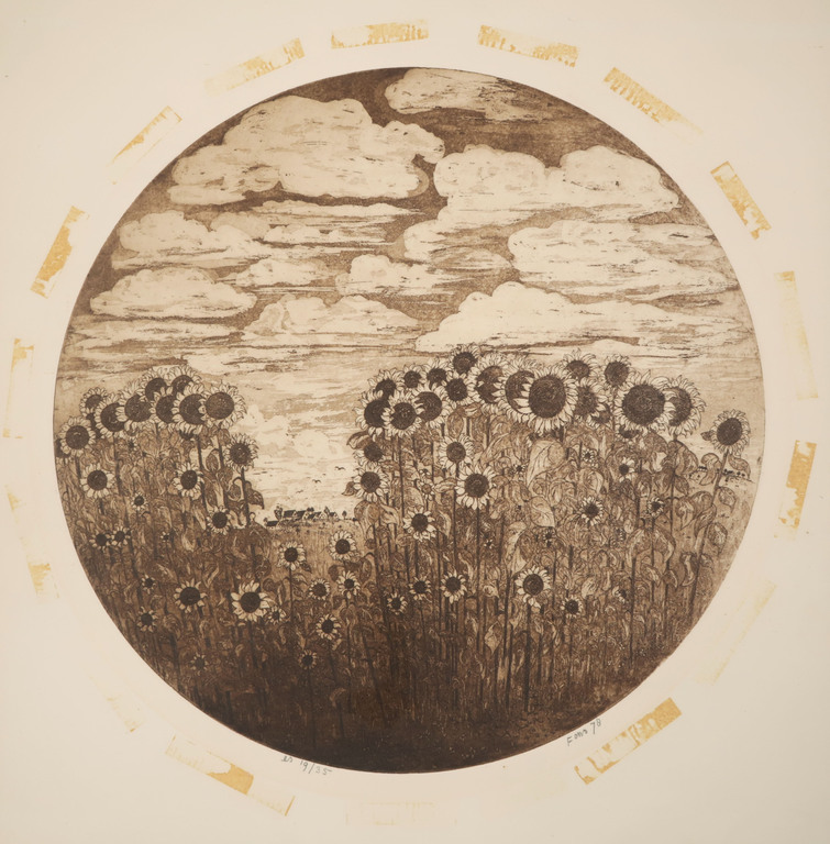 Fons Franken: Ets, Zonnebloemen kopen? Bied vanaf 1!