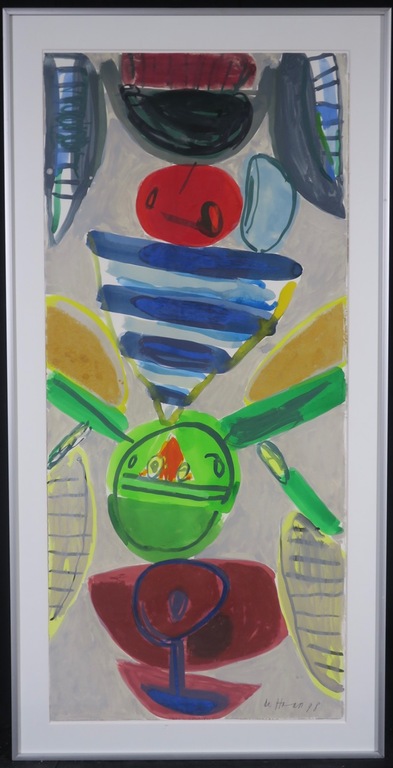 Jurjen de Haan: Gouache, Zonder titel XXI - Ingelijst verkocht voor € 100!