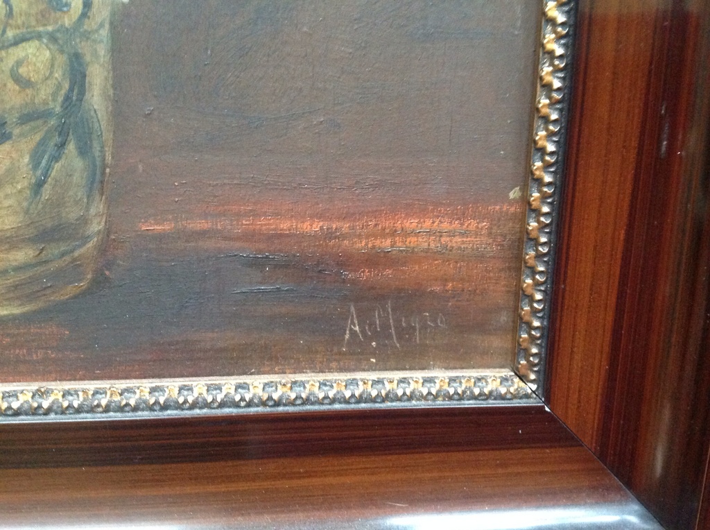 Onbekend: Olieverf op paneel, bloemstilleven, gesigneerd kopen? Bied vanaf 1!