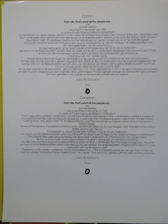 Jan Henderikse: That's Life, That's What All The People Say kopen? Bied vanaf 350!