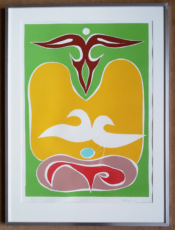Richard Mortensen - Abstracte compositie, zeefdruk (ingelijst) kopen? Bied vanaf 1!