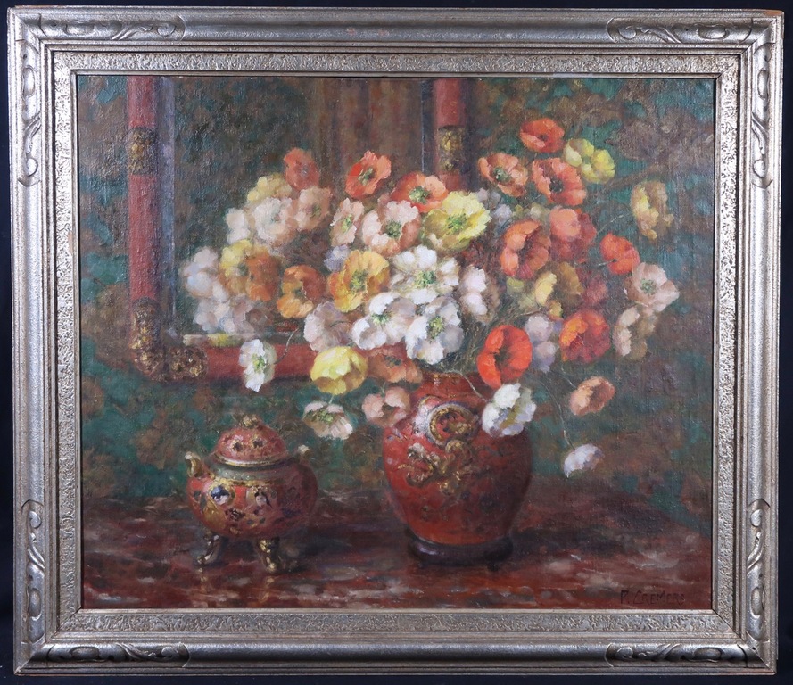 Paul Cremers: Olieverf op doek, Bloemstilleven II - Ingelijst kopen? Bied vanaf 100!