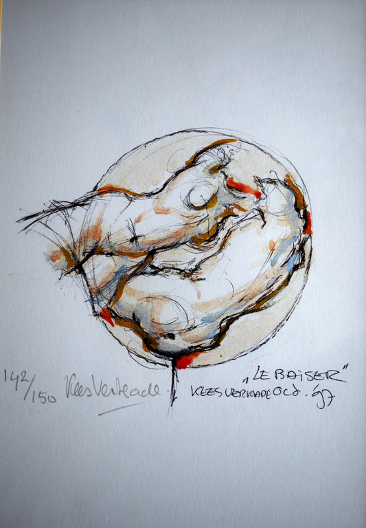 Kees Verkade - Zeefdruk - Le Baiser verkocht voor € 150!