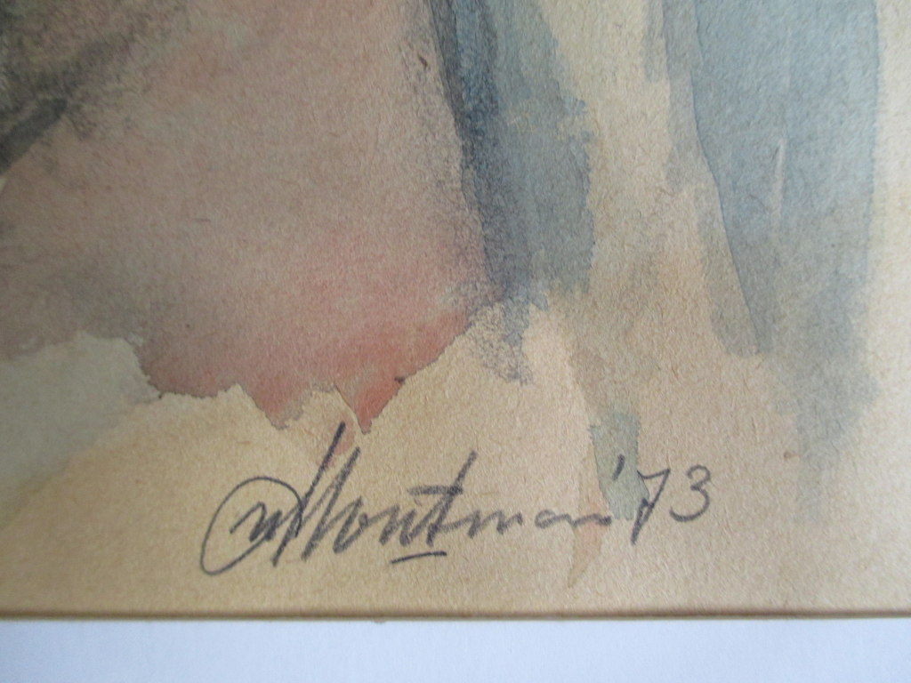 Kees Houtman, aquarel 1973 kopen? Bied vanaf 25!