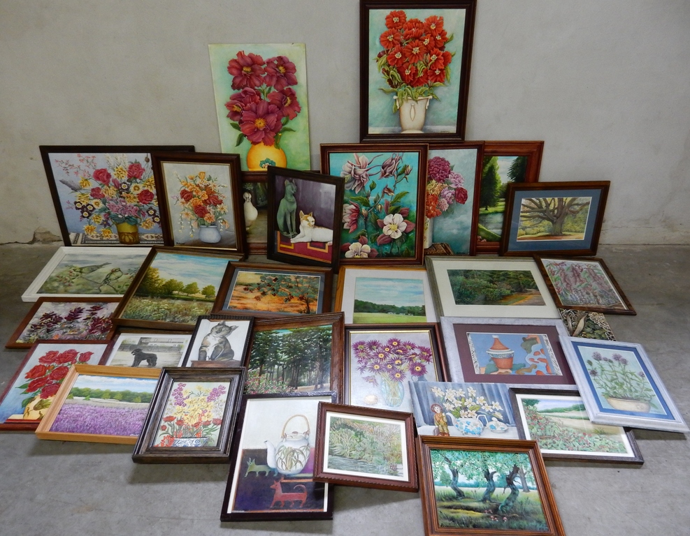 Lot modern werk Brekelmans - 33 stuks - Olieverf en werk op papier verkocht voor € 80!