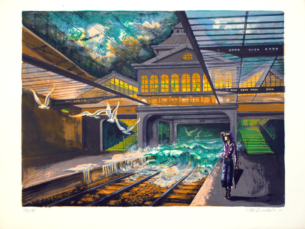 NOËL DUMOLARD. Kleurenlitho -Een Surrealistische Droom-. kopen? Bied vanaf 59!