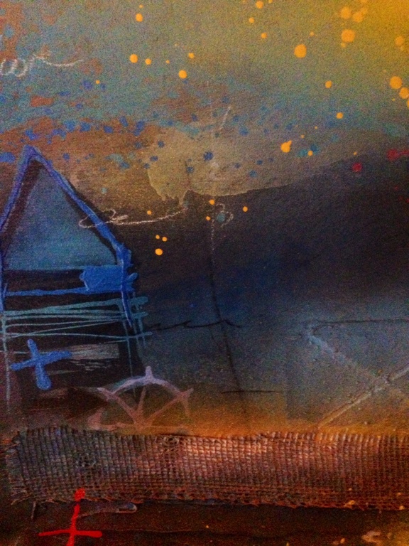 Theo koster, gemengde techniek op doek, het regend zonnestralen kopen? Bied vanaf 1!