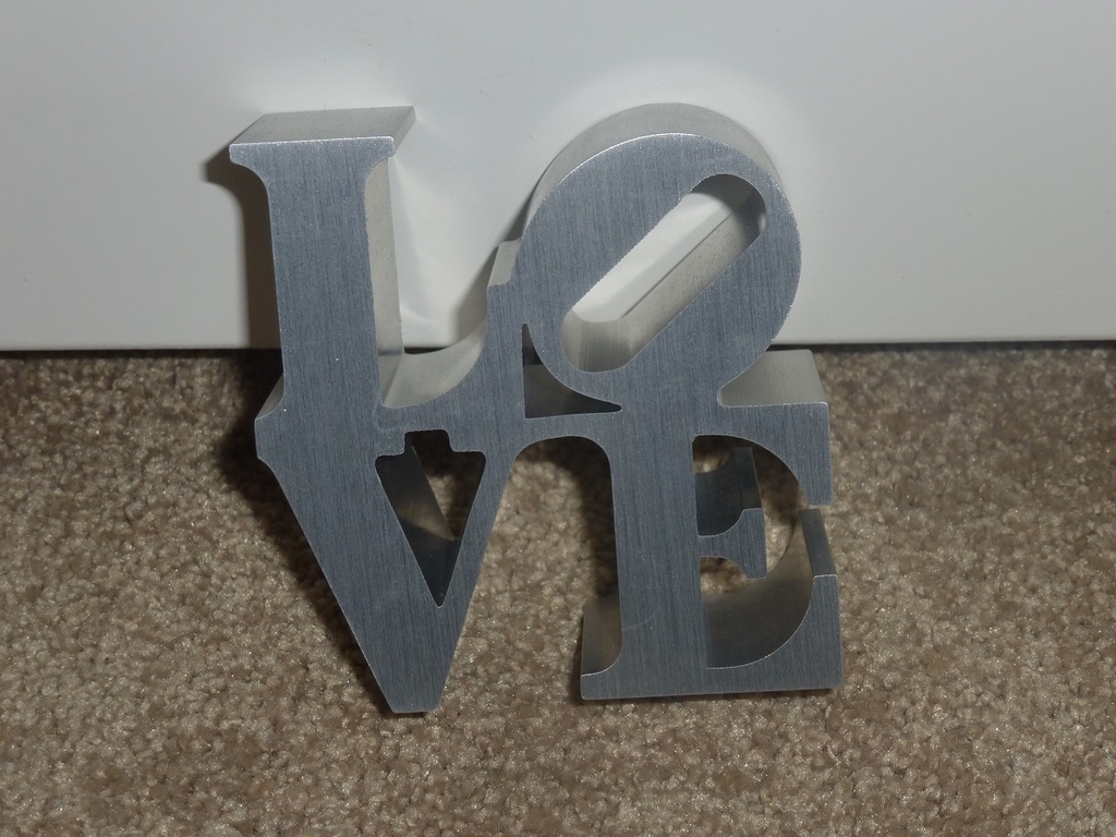 Robert Indiana, beeld: Love (zilverkleurig), nieuw in doos kopen? Bied vanaf 80!