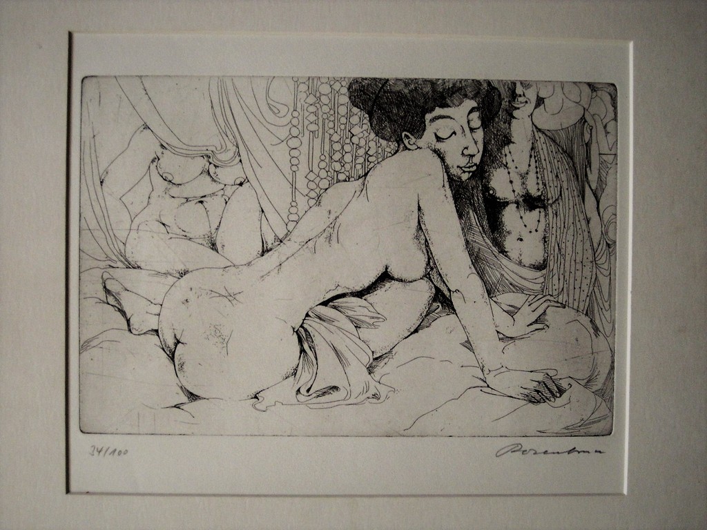 Uitzonderlijk! vroeg (ca.1930)  erotisch grafiek van Piet Rezelman (1889-1967)   verkocht voor € 86!