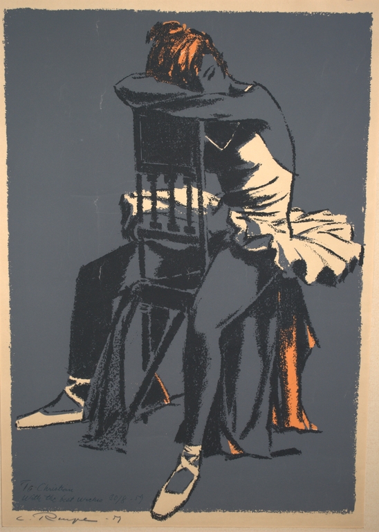 *Rustende ballerina*gesigneerde litho, Engels/Frans*1959* verkocht voor € 45!