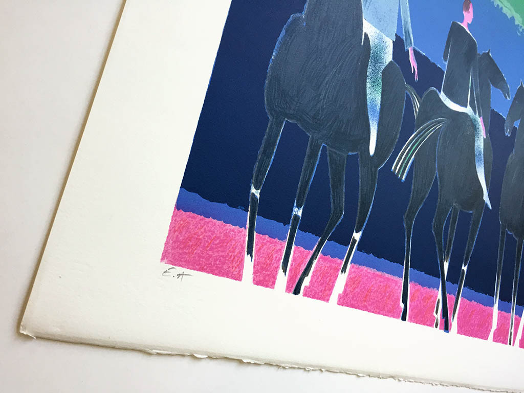 Albert Zavaro , ‘Les 3 Cavaliers’, kleurenlitho, gesigneerd, ed. 170 kopen? Bied vanaf 75!