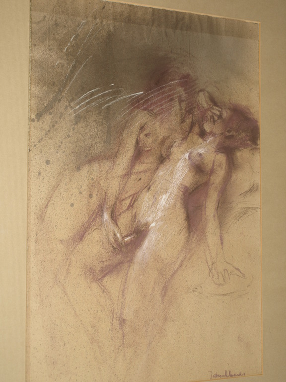 Jan Asselbergs – Krijttekening –“ EROTISCH 2 ” – Gesigneerd & ingelijst verkocht voor € 150!