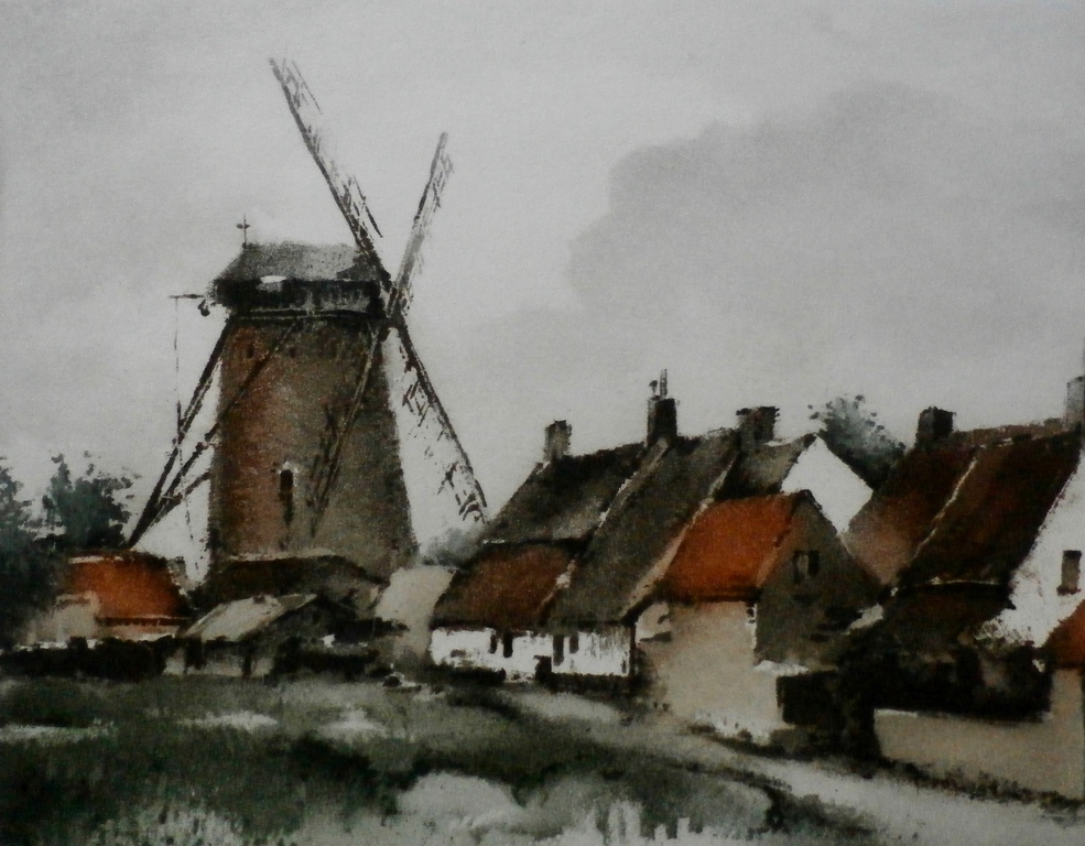 Roger Hebbelinck - aquatint: de molen van Siska kopen? Bied vanaf 25!
