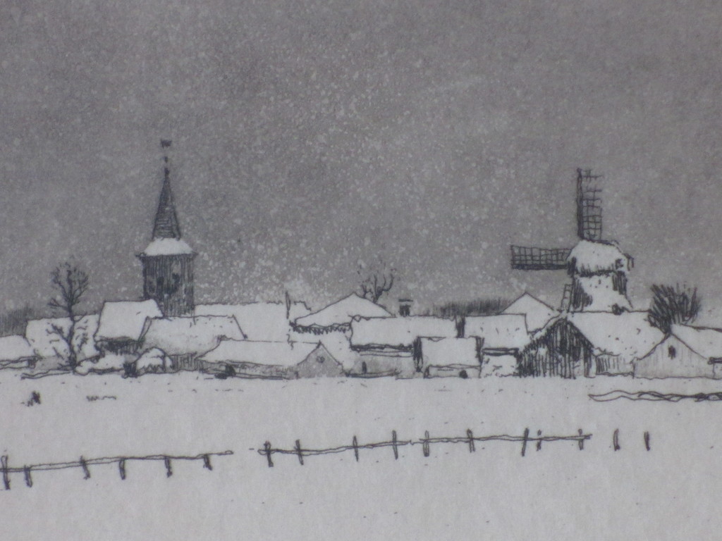 Jan Poortenaar, Gezicht op Bennekom in de sneeuw, Ets kopen? Bied vanaf 30!