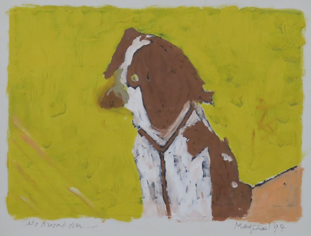 Meertje Kaal: Olieverf op papier, Plato droomt over.. - Ingelijst kopen? Bied vanaf 1!