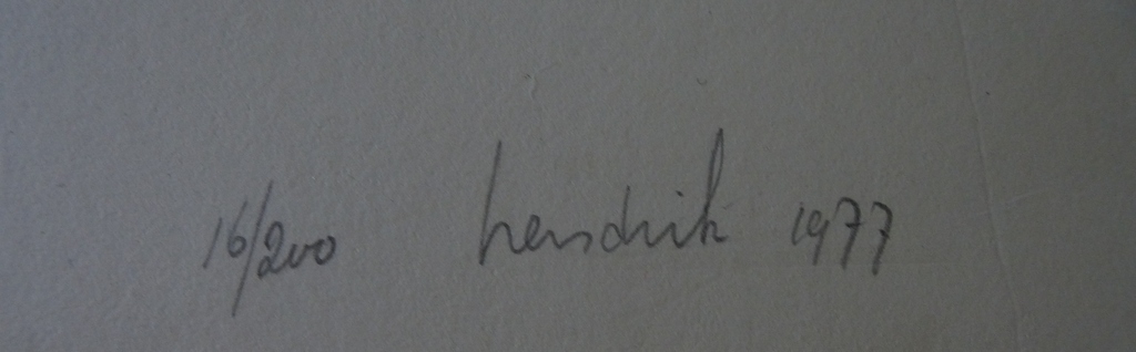 Hendrik: grafiek: structure 14, 1977,  handgesigneerd en genummerd kopen? Bied vanaf 1!