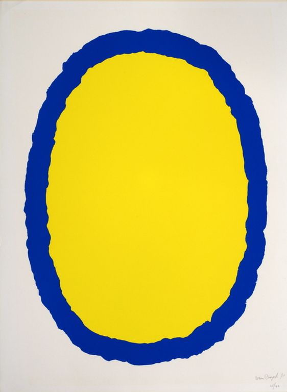 Bram Bogart - Geel blauw - Handgesigneerde litho - oplage 190 ex. - 1978 verkocht voor € 450!