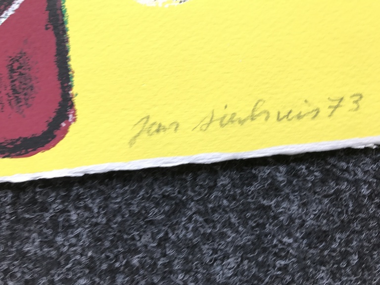 Jan Sierhuis Zeefdruk/Litho de rode tafel 1973 kopen? Bied vanaf 1!