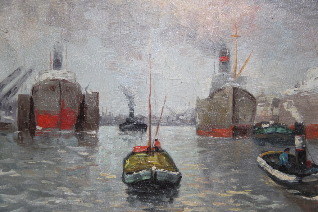 J.M.W. Kessler: schilderij op doek, haven Amsterdam kopen? Bied vanaf 100!
