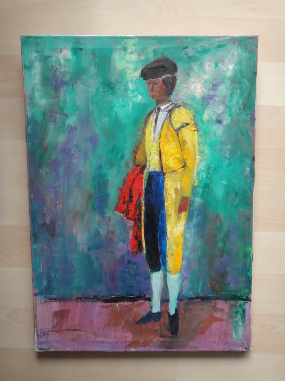 Bram Soffree, olieverf op doek, stierenvechter kopen? Bied vanaf 20!