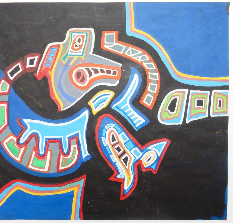 Hans ter Braake (1938-1996) - Gouache op papier - 1986 kopen? Bied vanaf 1!