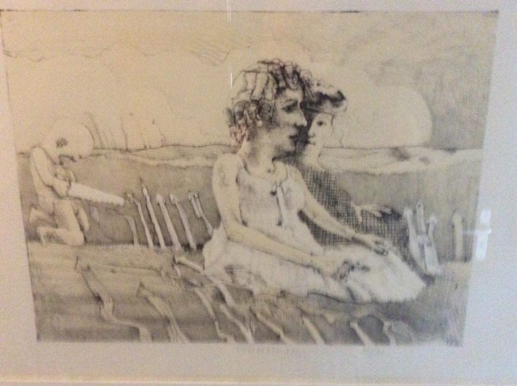 Drie figuren in het gras litho kopen? Bied vanaf 250!