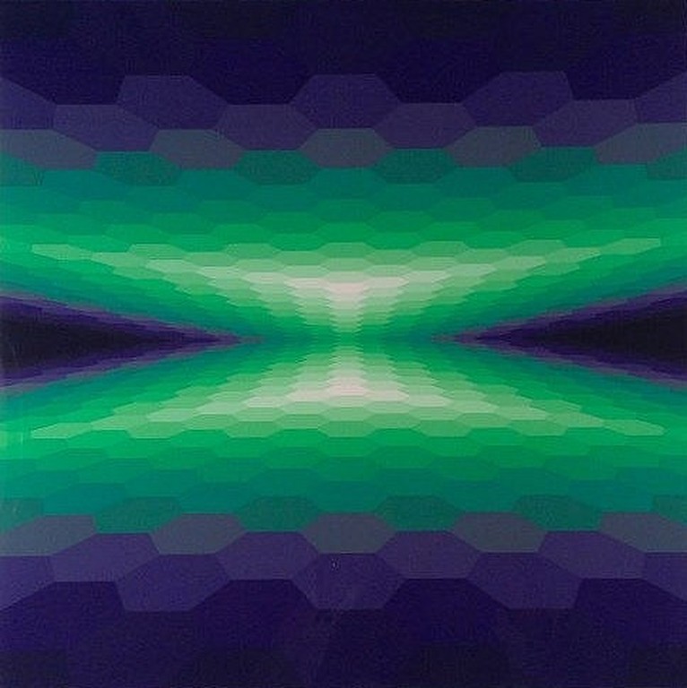 Yvaral (Jean-Pierre Vasarely) - 'Meta' - gesigneerde zeefdruk - ingelijst kopen? Bied vanaf 250!