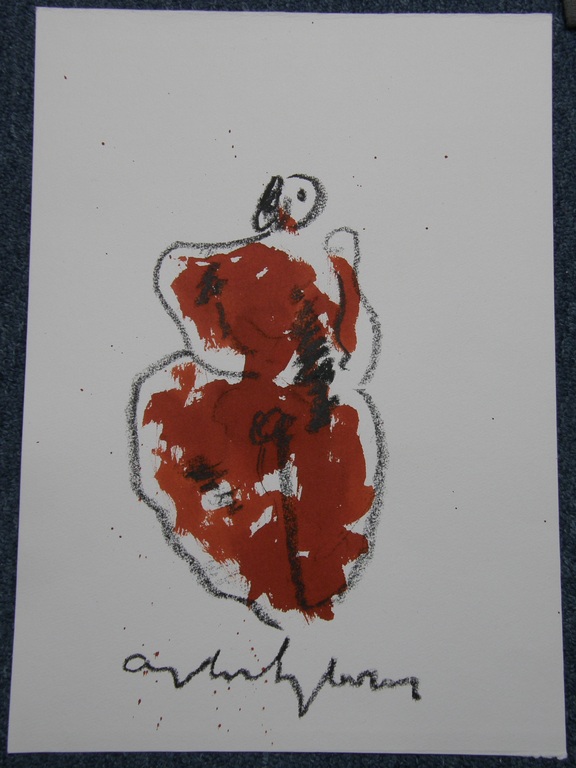 Anton Heyboer: Gemengde techniek, vrouw met kind verkocht voor € 135!