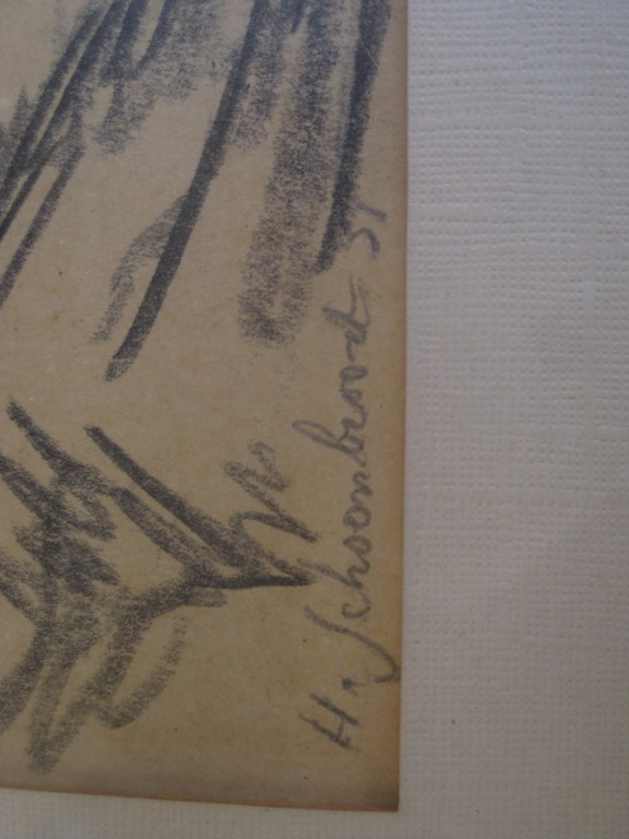 H.Schoonbrood 1898-1972 houtskooltekening "Toscane" gesigneerd kopen? Bied vanaf 1!