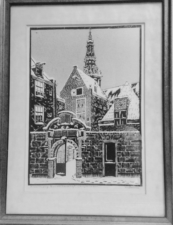 onbekende kunstenaar; de Zuidertoren en Zuiderkerkhof Amsterdam, ets  kopen? Bied vanaf 1!