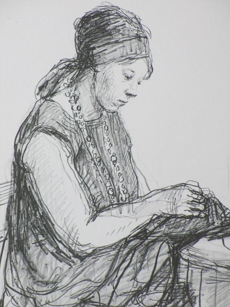 Aat Veldhoen, Naaister aan tafel, Rotaprent kopen? Bied vanaf 60!