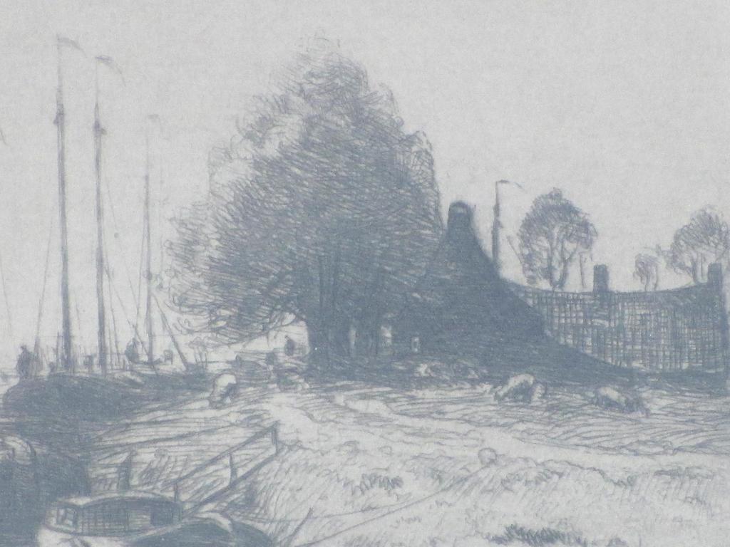 W.J.Dingemans, Zeilschepen aan het kanaal, Ets kopen? Bied vanaf 25!