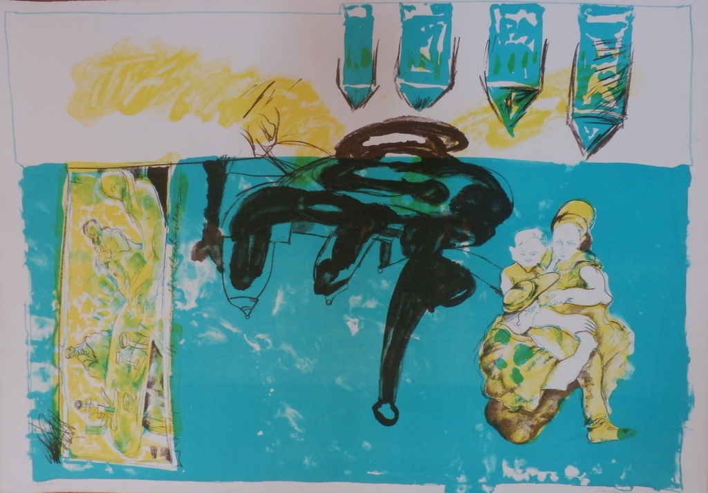 LUCEBERT ZEER GROOT LITHO(106x75cm) WIJ VERKOPEN ONS ZELFS AAN DE SLECHTSTEN. kopen? Bied vanaf 225!