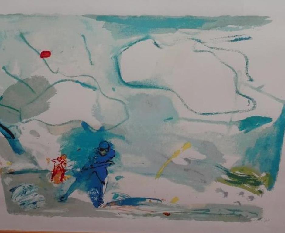 Jan van Diemen Kleurenzeefdruk Schaatser verkocht voor € 50!