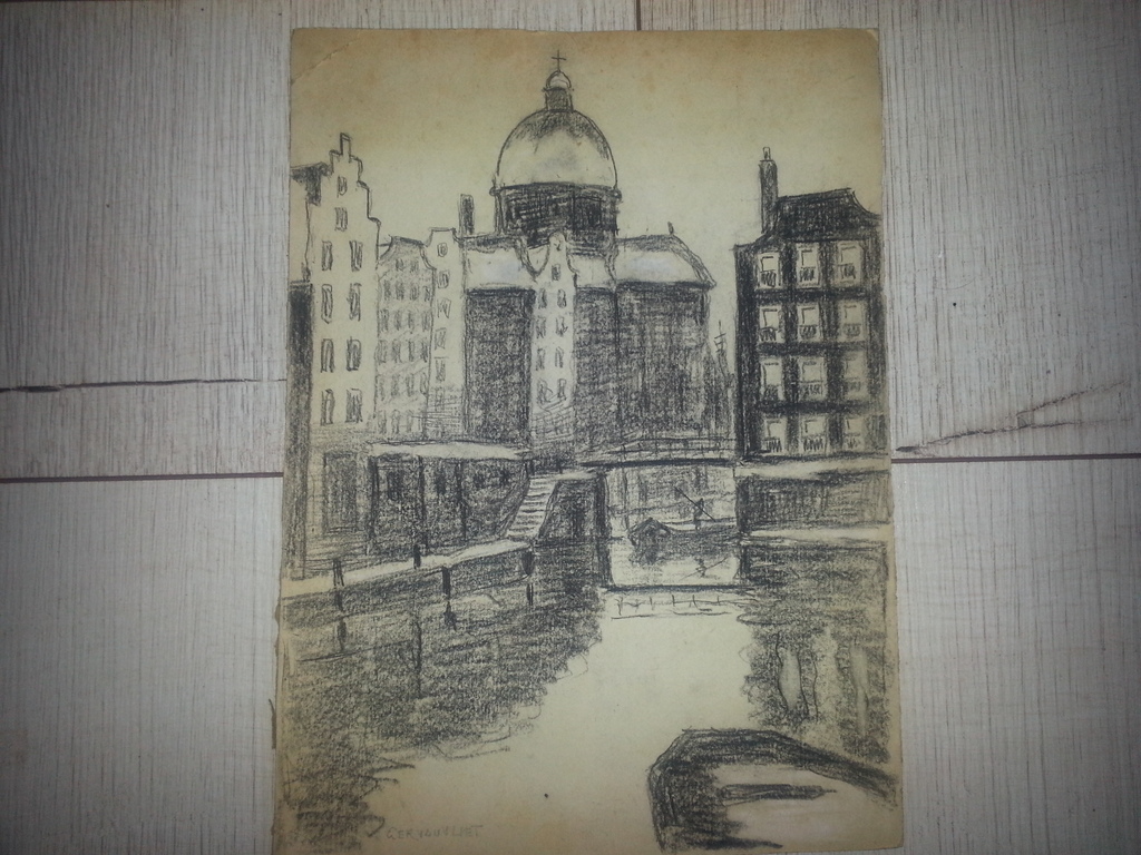 Ger van Vliet (1880-1972) - gemengde techniek+2 tekeningen, gesigneerd kopen? Bied vanaf 35!