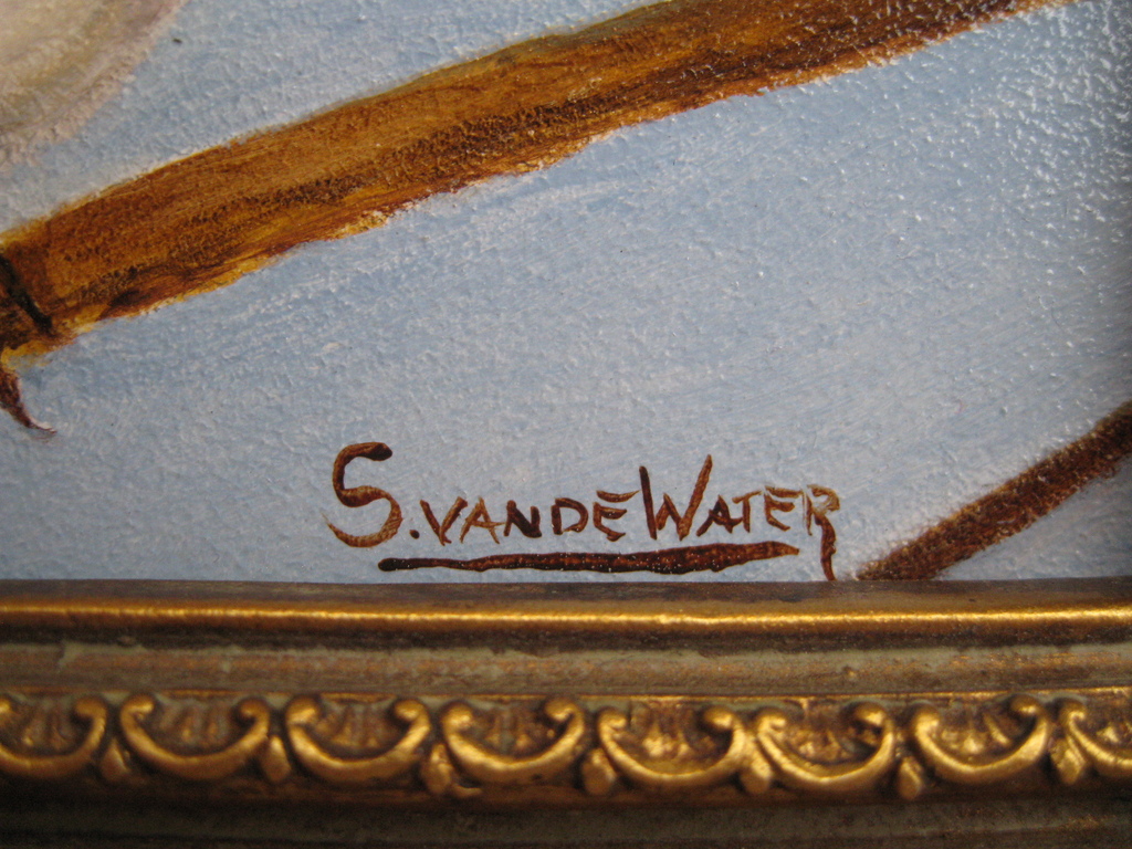 Sylvia van de Water: olieverf op paneel, Roodborstje kopen? Bied vanaf 60!