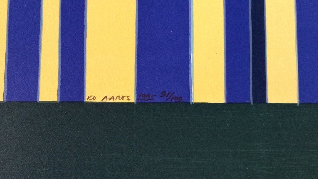 LAATSTE MAAL AANGEBODEN Ko Aarts - litho zonder titel - gebouw geel blauw kopen? Bied vanaf 20!